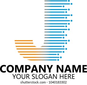 J Letter logo vector, abstract logo design on white background, Abstract graphic icon, logo design template, symbol for company.