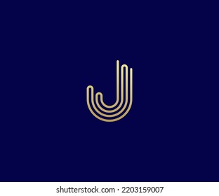 J Letra Plantilla de vectores de logotipo Símbolo abstracto de monograma