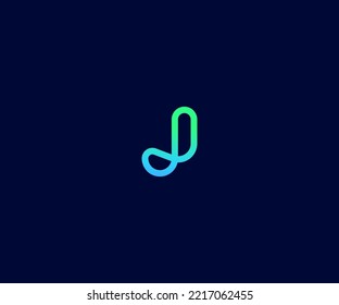 J Letra Plantilla de vectores de logotipo Símbolo abstracto de monograma