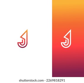 J Letra Plantilla de vectores de logotipo Símbolo abstracto de monograma 