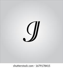 J Letter Logo With White Background.The Black Letter Icon.The Letter Design.