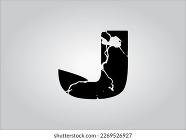J letter logo. J letter logo with white background. This is black letter logo. Use stylist fashion logo. Decorative design.