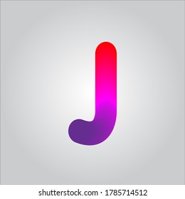 J letter logo with white gradient background.Nice colorful letter icon.