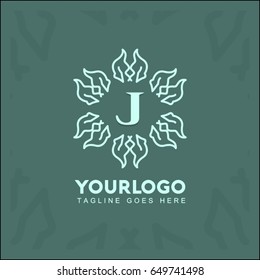J letter luxury logo, Design for Boutique hotel,Resort,Restaurant, Royalty, Victorian identity, luxury Hotel, Heraldic, Fashion,VIP,Club,education Full vector logo template.