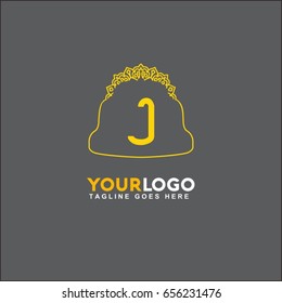 J Letter Luxury Logo template flower calligraphic elegant ornament line. Business sign, identity for Restaurant, Royalty, Boutique, Hotel, Heraldic, Jewelry, Fashion. 