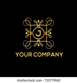J letter luxury monogram. Boutique, hotel or restaurant logo template