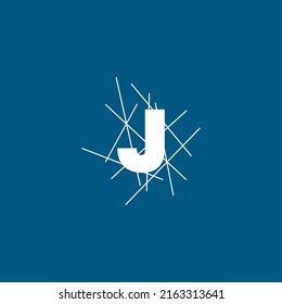 J marca el diseño del vector del logotipo conceptual. Texto J con forma de línea. Logo de la carta, camiseta y elemento gráfico.