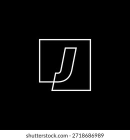 j letter mark square logo vector icon illustration