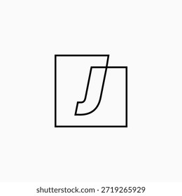 J Letra Marca Cuadrado Logotipo Icono de Vector Ilustración