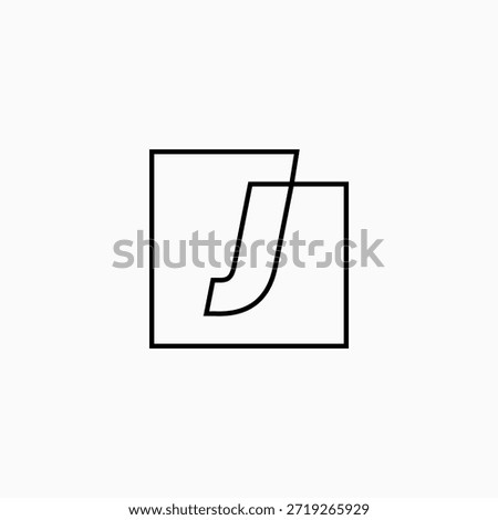 j letter mark square logo vector icon illustration