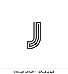 J letter monogram logo in line art style.