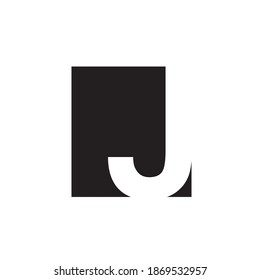 J letter negative space logo design