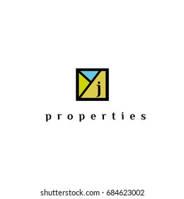 j letter properties vector logo