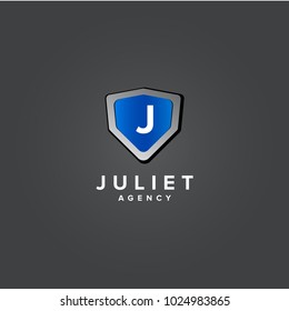 J Letter Shield Letter Logo Icon Template for web and business card, Letter Logo template