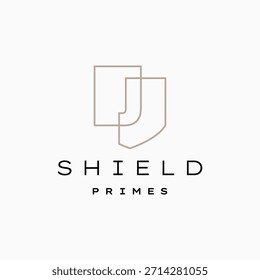 Ilustración de icono de Vector de logotipo de seguridad de protección de letra J
