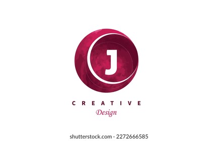 J letter Simple logo design. Trendy water color symbol vector logo design