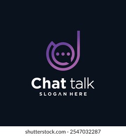 Icono de la burbuja del discurso de la letra de J, logotipo de la Ilustración vectorial del logotipo del chat, diseño del logotipo de la comunicación del Vector del App del chat
