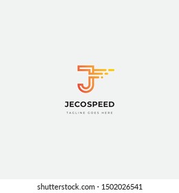 J Letter Speed Logo, Concept Letter J + Icon Speed, Symbol J With Gradient Color.