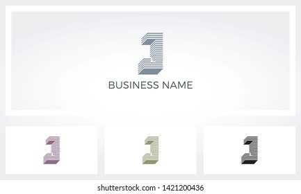 J Letter Stack Layer Logo