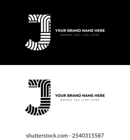 J carta elegante e design de logotipo moderno. Apresentando a letra 'J' com linhas nítidas e precisas geométricas.
