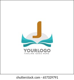 J letter sunset beach typography logo for t-shirt graphics, vectors, surf, and store business