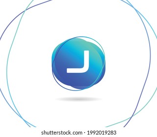 J Letter Tech Logo-Design mit moderner Farbvektorvorlage