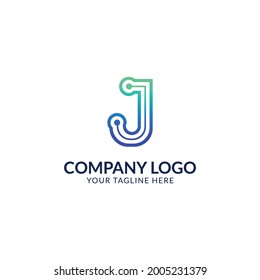 J Letter Technology Logo, J Letter Icon Design Template