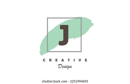 J letter trendy logo design. Water color vector design hand drawn white background