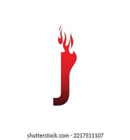 j letter uppercase fire flame hot logo vector icon illustration
