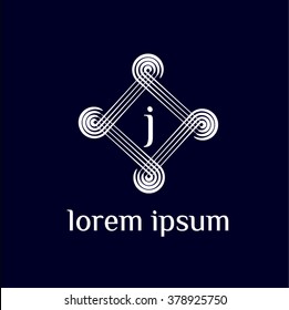 j letter vector logo template (sign, symbol, emblem, ornament)