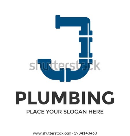 J Letter vector logo template. This design use pipe symbol. Suitable for industrial.