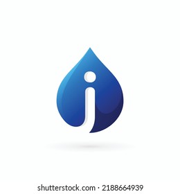 J letter water logo design illustration