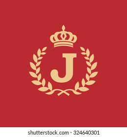 J letter wreath logo