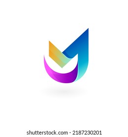 J logo 3d colorful, letter J logo with simple design