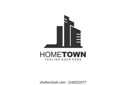 J logo building for branding company. construction template vector illustration for your brand.