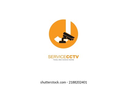 Logo de J cctv para identidad. ilustración vectorial de plantilla de seguridad para su marca.