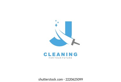 J logo cleaning services for branding company. Housework template vector illustration for your brand.