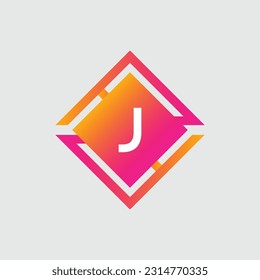 Logo de J Diseño de vectores coloridos. Concepto de icono. Resumen moderno