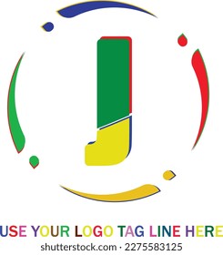 Plantilla de vector de color con logotipo J