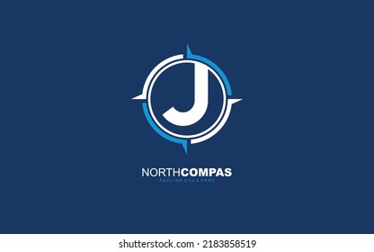 J logo compass for branding company. arrow template vector illustration for your brand.