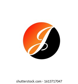 J logo design simple modern template