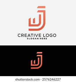 j logo design symbol vector abstract monogram initial letter