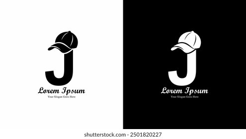 Diseño del logotipo de J con un sombrero