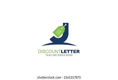 J logo discount for construction company. letter template vector illustration for your brand.
