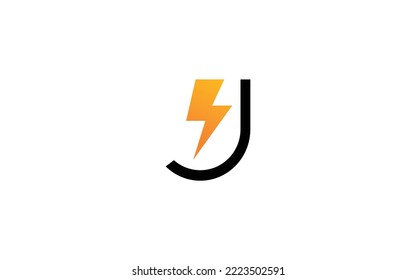 Logotipo J vector de energía para la empresa de identidad. ilustración vectorial de plantilla de volt de letra inicial para su marca.