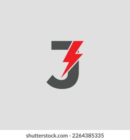 J logo energy vector for identity company. Electric Bolt Letter J Logo Vector Illustration for your brand.