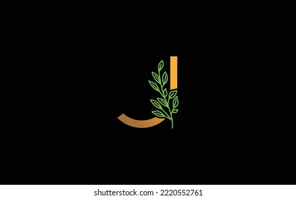 Logotipo J vector floral para la empresa de identidad. ilustración vectorial de plantilla de naturaleza de letra inicial para su marca.