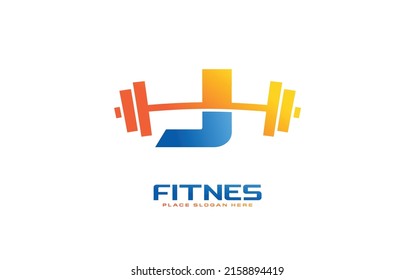 J Logo Gymnastik Vektor für Identitätsfirma. Initial Brief Fitness Template Vektorgrafik für Ihre Marke.