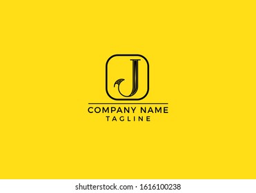 J logo icon design with black and yellow color in vector editable file.
