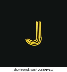 J logo, Initial lettering handwriting or handwritten for identity. Logo hand drawn Calligraphy lettering and hand drawn Vector illustration.